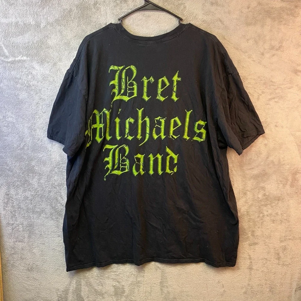 Bret Michaels Band Graphic T-Shirt 3XL Black Green Skull Gildan